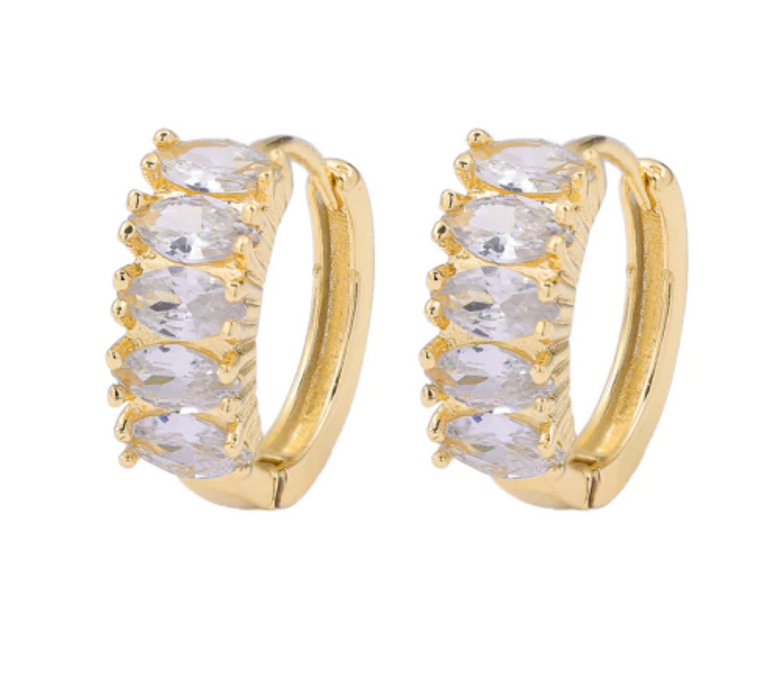 Crystal Small Hoop Earrings - Capulet Boutique