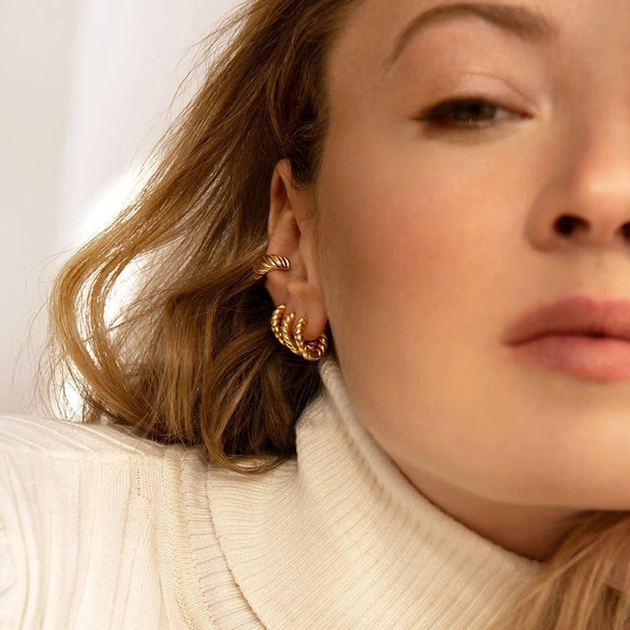 Twisted Hoop Earrings - Capulet Boutique