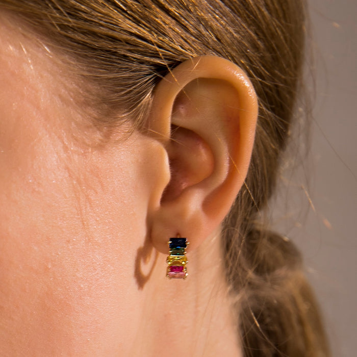 Crystal Small Hoop Earrings - Capulet Boutique