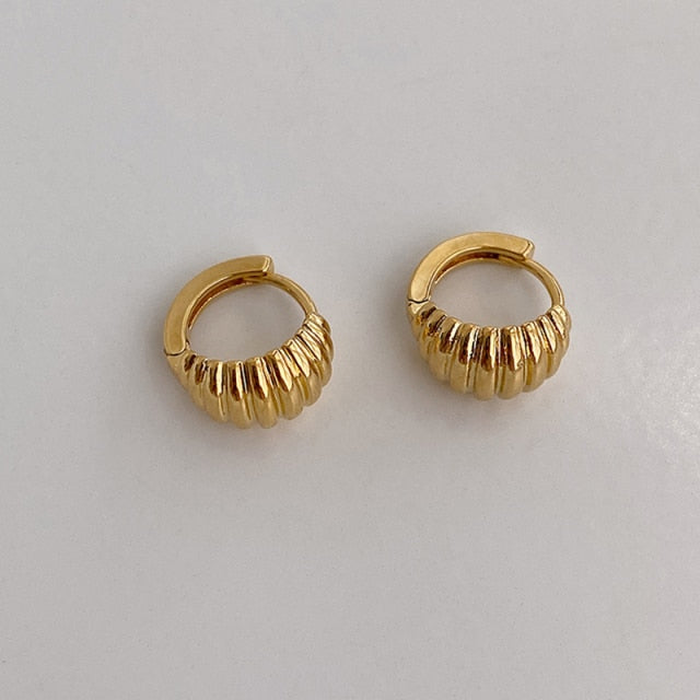 Small Croissant & Bamboo Earrings