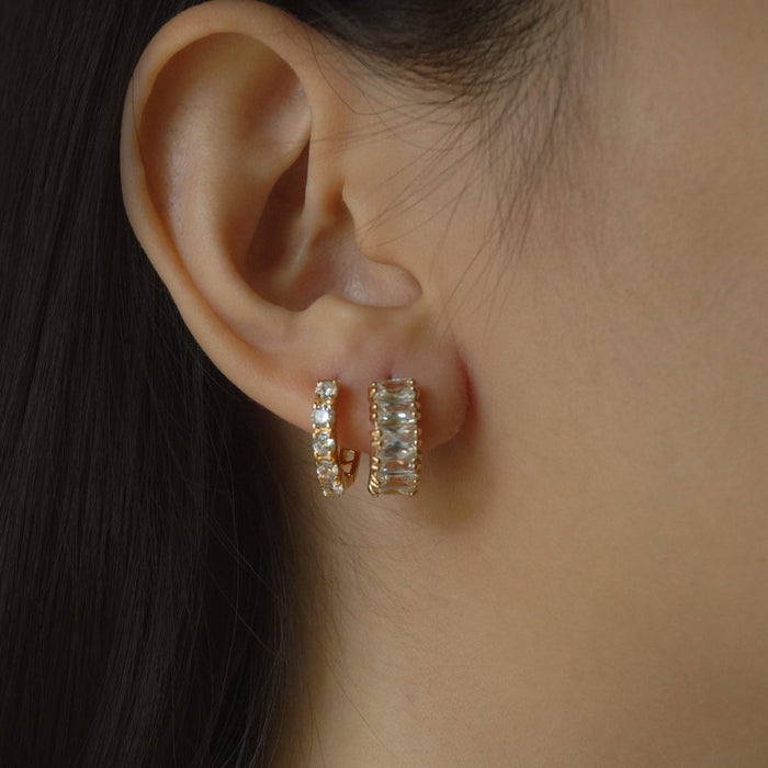 Crystal Small Hoop Earrings - Capulet Boutique