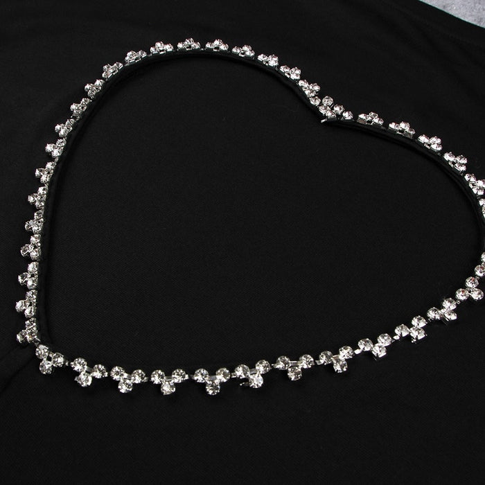 Hollow Heart Diamond Trim T-shirt